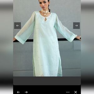 Dhanak Kurti Light blue